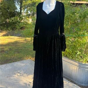 Vintage One of a Kind Black Velvet Dress